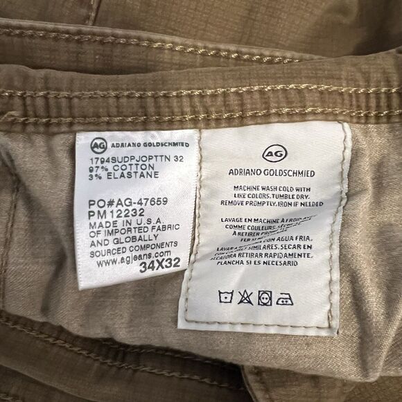 AG Adriano Goldschmied Brown Check Pants Men's Sz 34x32 - Picture 8 of 9